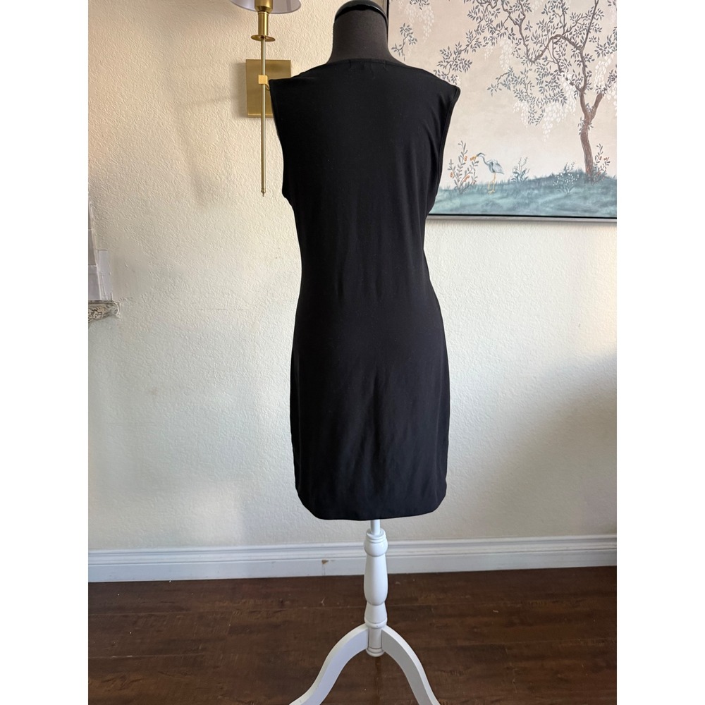 Derek Heart Black Floral Embroidered Lace Up Mini Dress Sleeveless Womens Medium